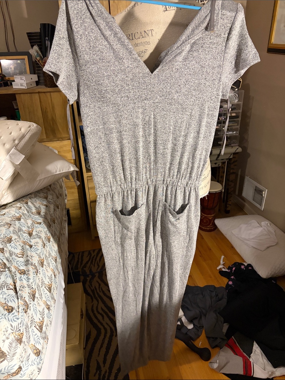 Lou & Grey for Loft Gray Drawstring Jumpsuit - XS - Picture 2 of 4